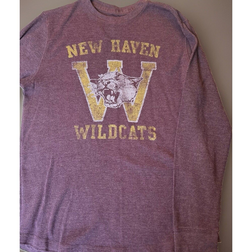 Mossimo New Haven Wildcats Men’s Thermal Shirt Long Sleeve Vintage Style Sz L